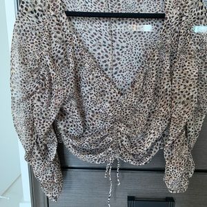 Zara sheer patterned crop top